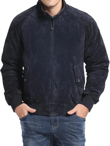 Men classic navy - navy, suede