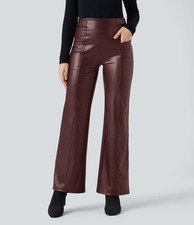 high waisted leather look