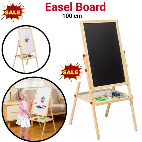 Kids wooden easel - wooden, black