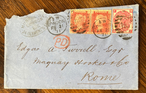 1871 penny red - gb, pair
