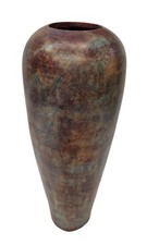 X Large Handmade Ceramic Floor Vase Rustic Brown Blue Artisan Decor 72cm Tall