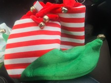 Christmas Elf Slippers Jingle Bell Novelty Adults Size 7 To 8 Euro 40 42