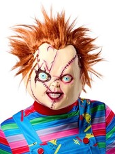Chucky Stitched Up Mask Latex Mask + Hair Adults Fancy Dress Halloween