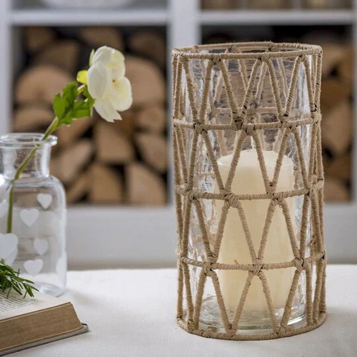 Jute hurricane lantern - hurricane,