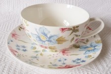 Cup & Saucer ~ Multicolour Pastel Floral & White ~ Fine Bone China by  Whittard