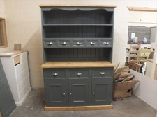 RUTLAND PAINTED 3 DOOR OPEN TOP DISPLAY DRESSER- SAWN TOP- BESPOKE- F&B DOWNPIPE