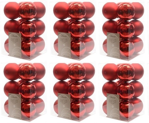 Red christmas baubles - 72,