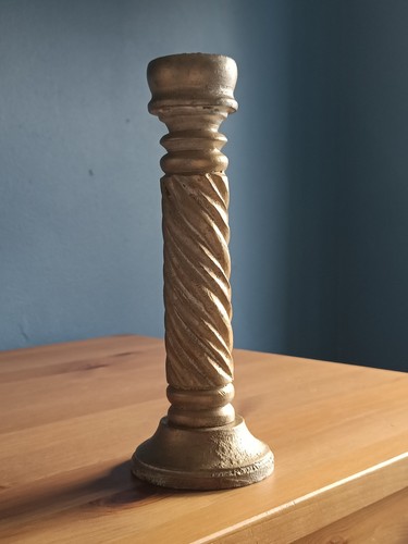 Vintage wooden candlestick - vintage,