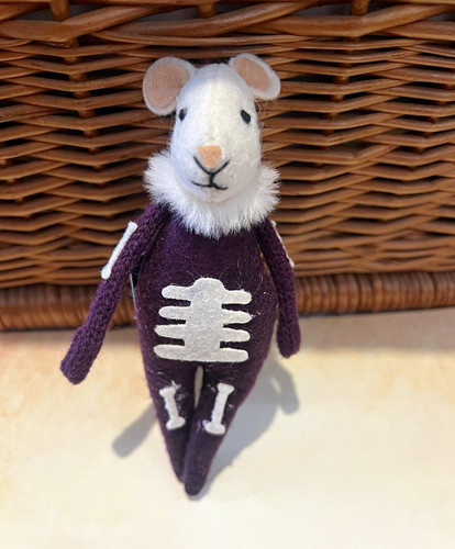 Felt mouse purple skeleton - felt,