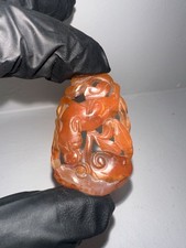 Very Unusual Chinese 19th Century Carved stone Pendant/amulet.