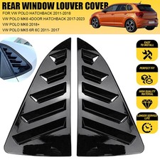 2x Gloss Black Window Louver