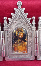 Vintage Spanish Triptych travelling altar piece,Depicting Saint Joeseph