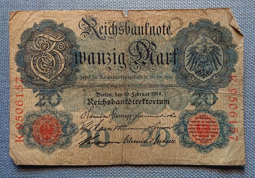 Old reichs banknote - reichs, twenty
