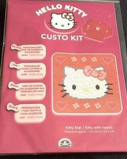 Kitty With Flowers Hello Kitty Custo Cross Stitch Kit By DMC Using Waste Canvas