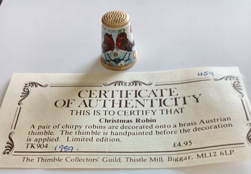 Christmas robin thimble with - robin,