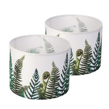Large Fern Printed Drum Lamp