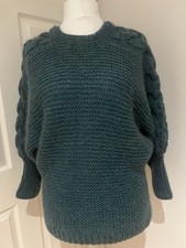 Chunky Hand Knit Green Mohair