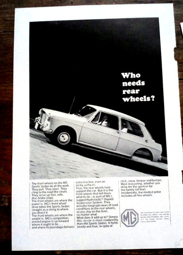 1966 sport sedan print - mg, ad