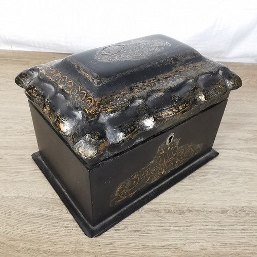 Victorian black lacquer tea - victorian,