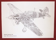 HAWKER HURRICANE WW2 Aircraft Cutaway Cross Section A3 Print Lyndon Jones 1980