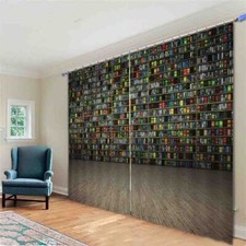 Book Case Wording 3D Curtain