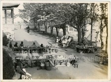 1933 CHINA WEIHAIWEI LIU KUNG TAU ISLAND STREET FOOD MARKET ORIGINAL ALBUM PHOTO
