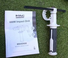 Mac Allister MSHD600 240V Electric Impact Drill  Auxiliary Handle and Depth Stop