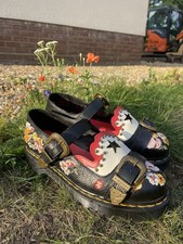 Dr Doc Martens flats 1461 mukai buckle skull mary jane floral shoes