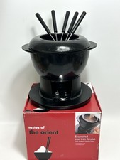 Vintage Cast Iron Fondue Set  With Colour Coded Forks - Debenhams