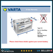 Car Battery F18 Varta 110 800A