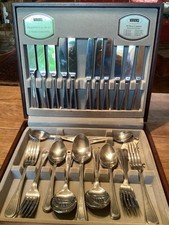 Vintage VINERS TRADITIONAL BEAD Silver Plate Cutlery Set 44 Pieces