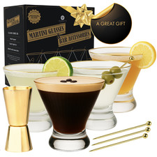 Gold Rim Stemless Martini