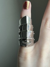 Vintage Early Vivienne Westwood Sterling Silver Armour Ring Size XS JSB Hallmark