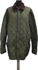 Barbour Quilted Jacket Corduroy Collar Green Size XXL T2166 JNR288