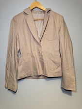 Womens Eisenegger Beige Long Sleeve Jacket Biscuit Coat Work Smart Lined Size 10