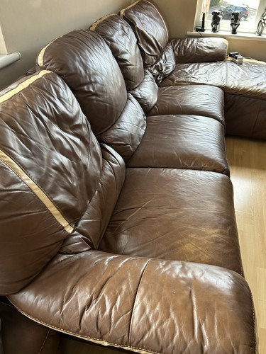 Recliner leather sofa - sofa, with