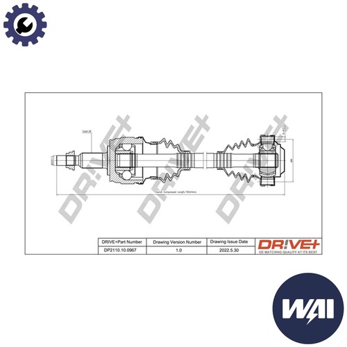 Drive shaft dp2110 0967 - drive,