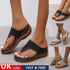 Womens Low Wedge Sandals Ladies Flip Flops Summer Casual Walking Slipper Shoes