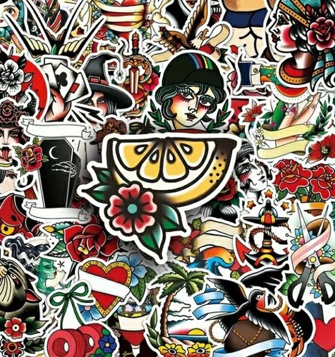 50x tattoo style stickers - 50x,