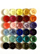Tiny Small Marble Pearl Effect Buttons 14L (9mm) 4 Hole 30 Colours/ Pack Sizes