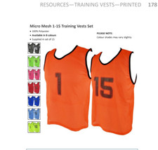 33.99  NEW  Training Bibs  NUMBERED    Football  Rugby Team   MESH  Vests