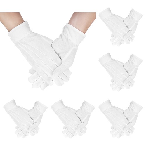 Pair white cotton gloves - white,