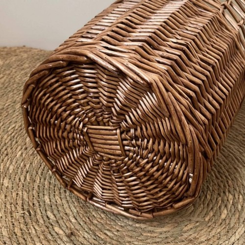 Tall wicker basket crosshatch - tall,
