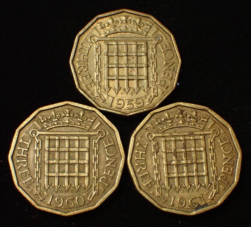 Three pence 1959 1960 - uk, ,
