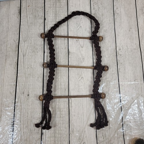 Vintage 70s brown - brown, macrame