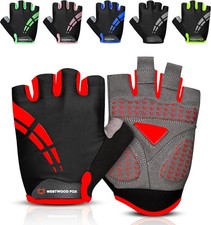 WESTWOOD FOX Cycling Gloves for Men Women,Half Finger Unisex Gel Padded Anti-Sli