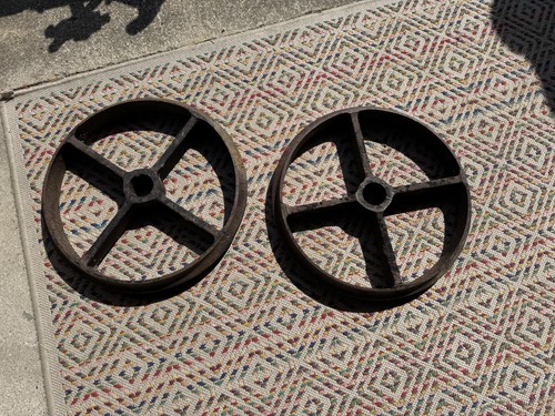 Vintage cast iron wheels - cast,