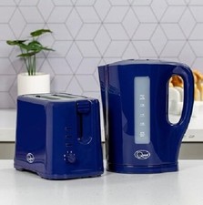 Quest Modern 1.7L Kettle Navy Blue Kettle & 2-Slice Toaster Variable Browning