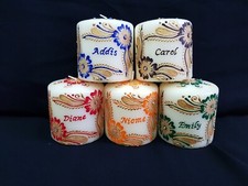 1x Decorated Personalised Henna Mehndi Candles - Wedding, Christmas, Birthdays