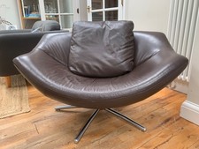 Heals swivel leather chair COLLECTION ONLY 